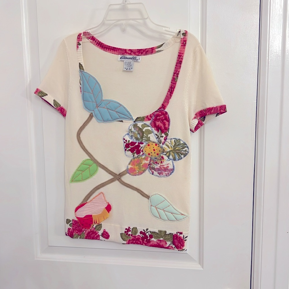 Vintage Floral Patchwork Blouse - image 1